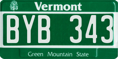VT license plate BYB343