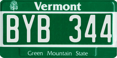VT license plate BYB344