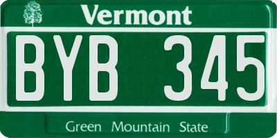 VT license plate BYB345