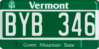 VT license plate BYB346