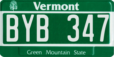 VT license plate BYB347