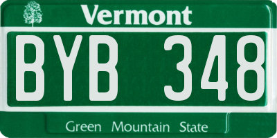 VT license plate BYB348