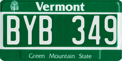 VT license plate BYB349
