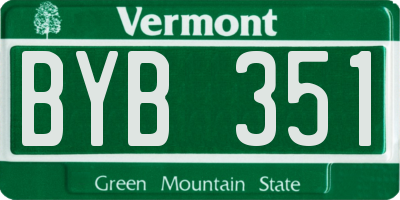 VT license plate BYB351