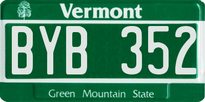 VT license plate BYB352