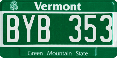 VT license plate BYB353