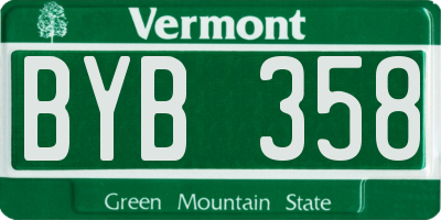 VT license plate BYB358