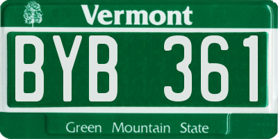 VT license plate BYB361