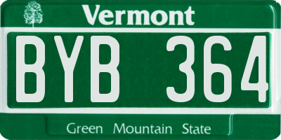 VT license plate BYB364