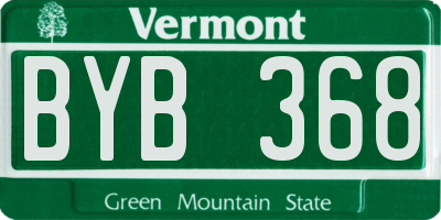 VT license plate BYB368