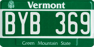 VT license plate BYB369