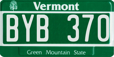 VT license plate BYB370