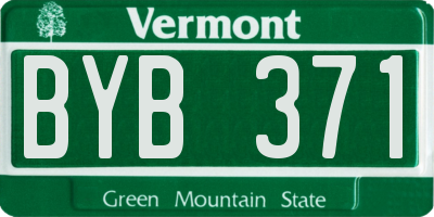 VT license plate BYB371