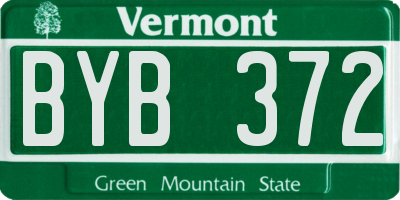 VT license plate BYB372