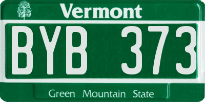 VT license plate BYB373