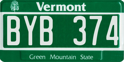 VT license plate BYB374