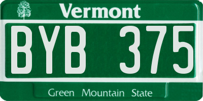 VT license plate BYB375