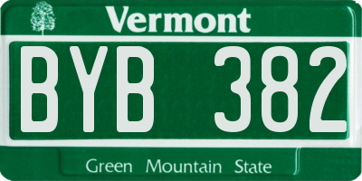 VT license plate BYB382