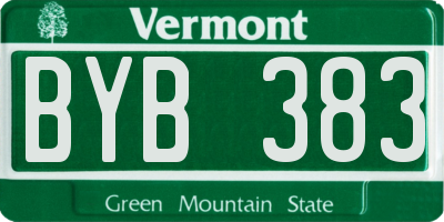 VT license plate BYB383