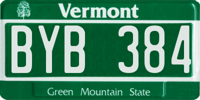 VT license plate BYB384