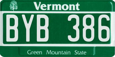 VT license plate BYB386
