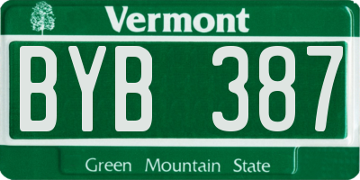 VT license plate BYB387