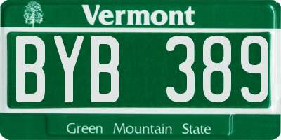 VT license plate BYB389