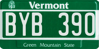 VT license plate BYB390
