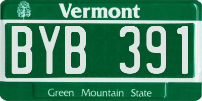 VT license plate BYB391