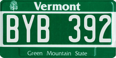 VT license plate BYB392