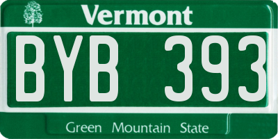 VT license plate BYB393