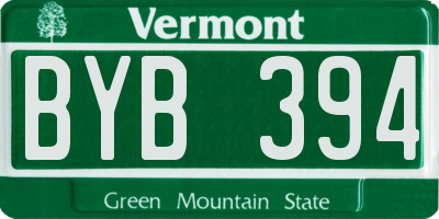 VT license plate BYB394