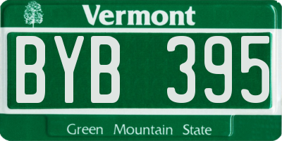 VT license plate BYB395