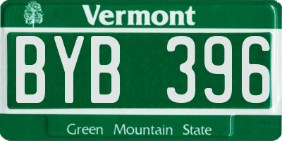 VT license plate BYB396