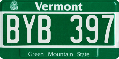 VT license plate BYB397