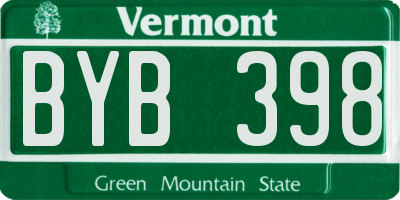 VT license plate BYB398
