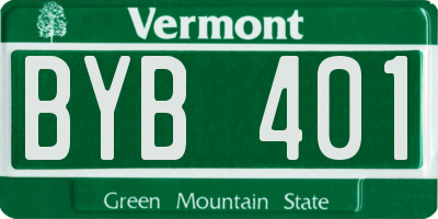 VT license plate BYB401