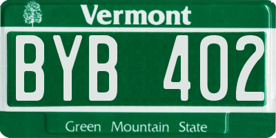 VT license plate BYB402