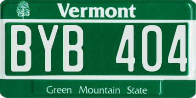 VT license plate BYB404