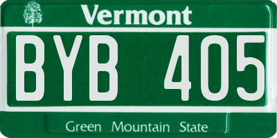 VT license plate BYB405