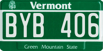 VT license plate BYB406