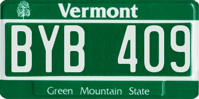VT license plate BYB409