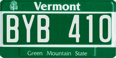 VT license plate BYB410
