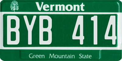 VT license plate BYB414