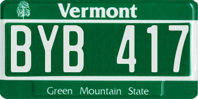 VT license plate BYB417