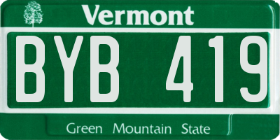 VT license plate BYB419
