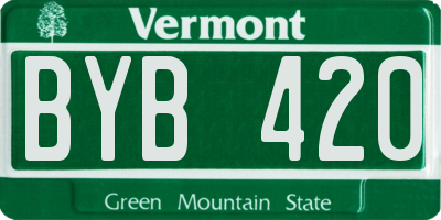 VT license plate BYB420