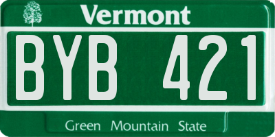 VT license plate BYB421