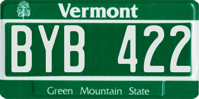 VT license plate BYB422
