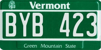 VT license plate BYB423